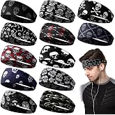 Lyrow 12 Pcs American Headbands for Men Running Headband