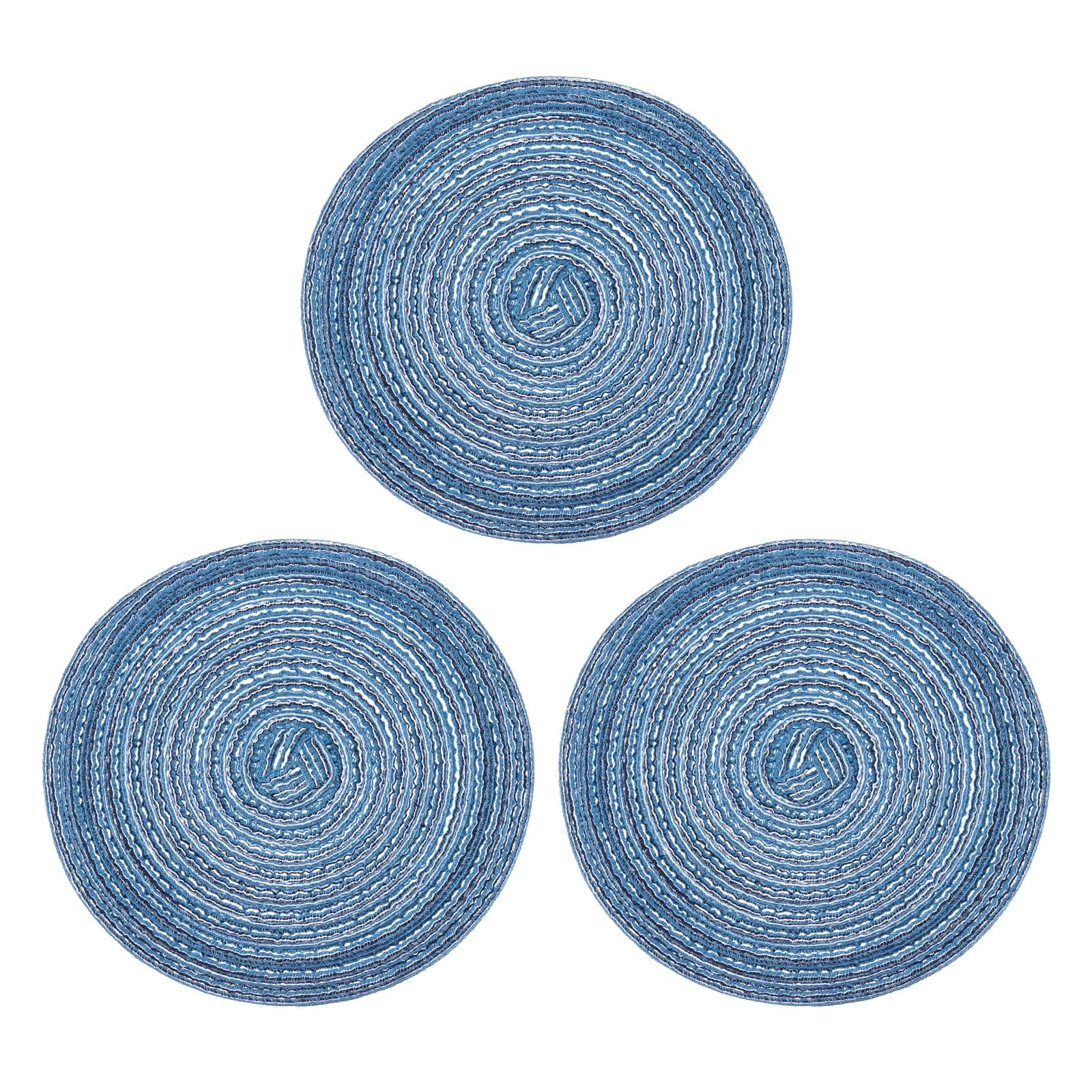sourcing map 3Pcs 7.24" Dollhouse Miniature Carpet, 1:12 Polyester Doll House Rugs Prop Small House Accessories for Doll House Furniture Decor Play, Blue