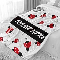 Custom with Name Red Ladybug Cartoon Pattern