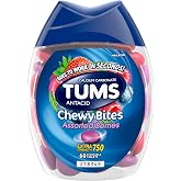 TUMS Chewy Bites Antacid Tablets for Chewable Heartburn Relief and Acid Indigestion Relief, Assorted Berries - 60 Count