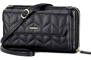 nuoku Womens RFID Wallet Purse Wristlet Crossbody Clutch with Zip Around 2 Strap