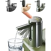 Automatic Touch Control Water Pump,Only for 5 Gallon,4.8, 3.5, 3.2Gal Camping Water Containers, Green Portable Foldable Helical Water Faucet,Type-C Rechargeable Water Dispenser for Outdoors Hiking