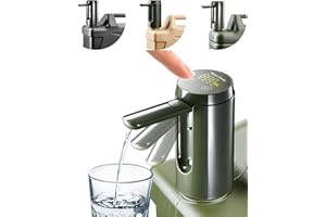 UPWOIGH Automatic Touch Control Water Pump,Only for 5 Gallon,4.8, 3.5, 3.2Gal Camping Water Containers, Green Portable Foldable Helical Water Faucet,Type-C Rechargeable Water Dispenser for Outdoors Hiking