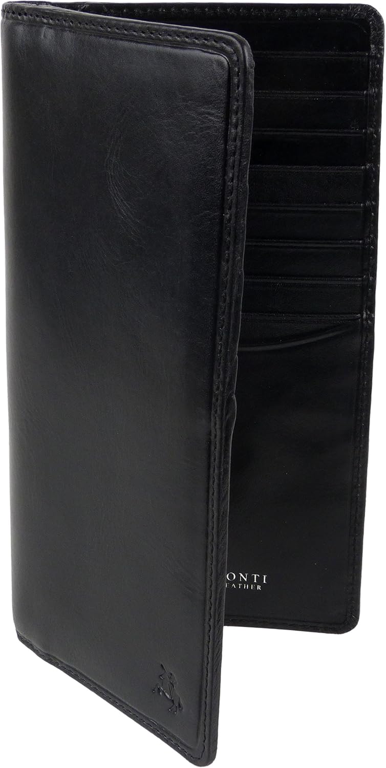 Mens Italian Leather Stylish RFID Protected Suit Wallet by Visconti Gift Box