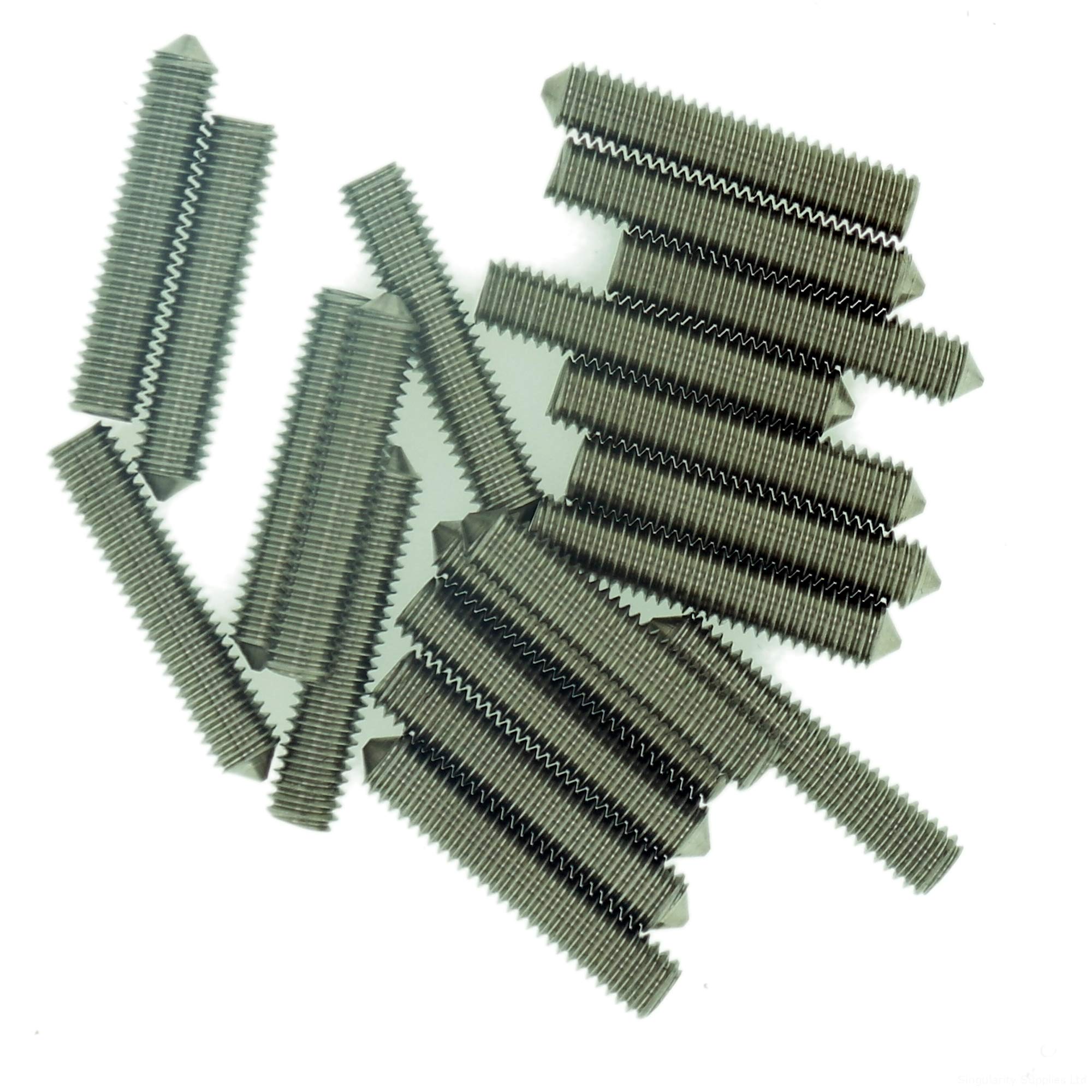 M8 (8mm x 40mm) Hex Socket Grub Screw (Cone Point) - Stainless Steel (A2) (Pack of 10)