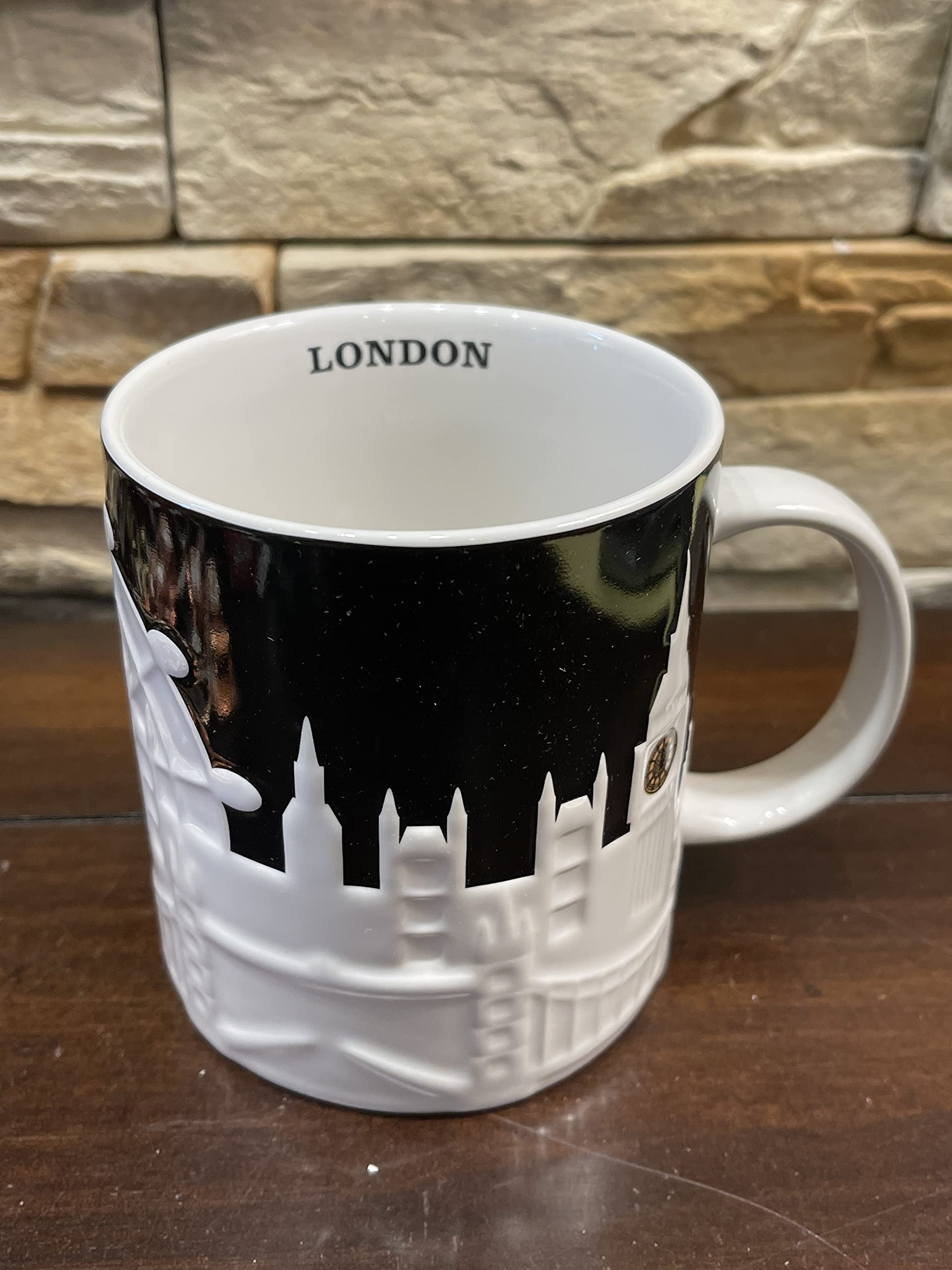 STARBUCKS London Mug with Relief Design Height 10.5 cm Diameter 9.3 cm Stoneware Dishwasher and Microwave Safe