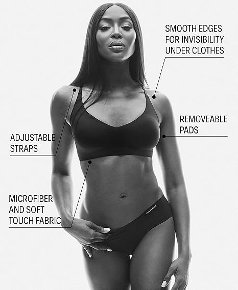 calvin klein women's invisibles wirefree lightly lined triangle bralette