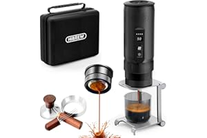 HIBREW H4C Ultra - Portable Electric Espresso Maker, 51mm Bottomless Professional Coffee Maker, USB-C Rechargeable for Ground