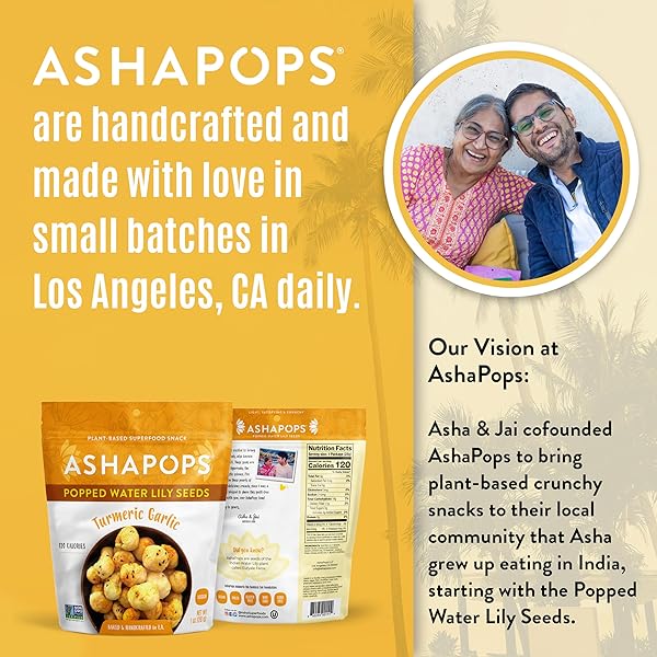 ASHAPOPS TURMERIC GARLIC POPPED WATER LILY SEEDS, 1 OZ