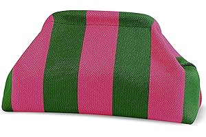 bohunono Woven Clutch Purses for Woman,Summer Beach Purse for Vacation, Woven Striped Dumpling Bag,Crochet Evening Handbag