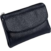 Unisex Pebble Leather Wallet, 5.3In Short Genuine Leather Coin Card Holder, Unisex Clutch Bags, Can Hold Coins, Id Cards