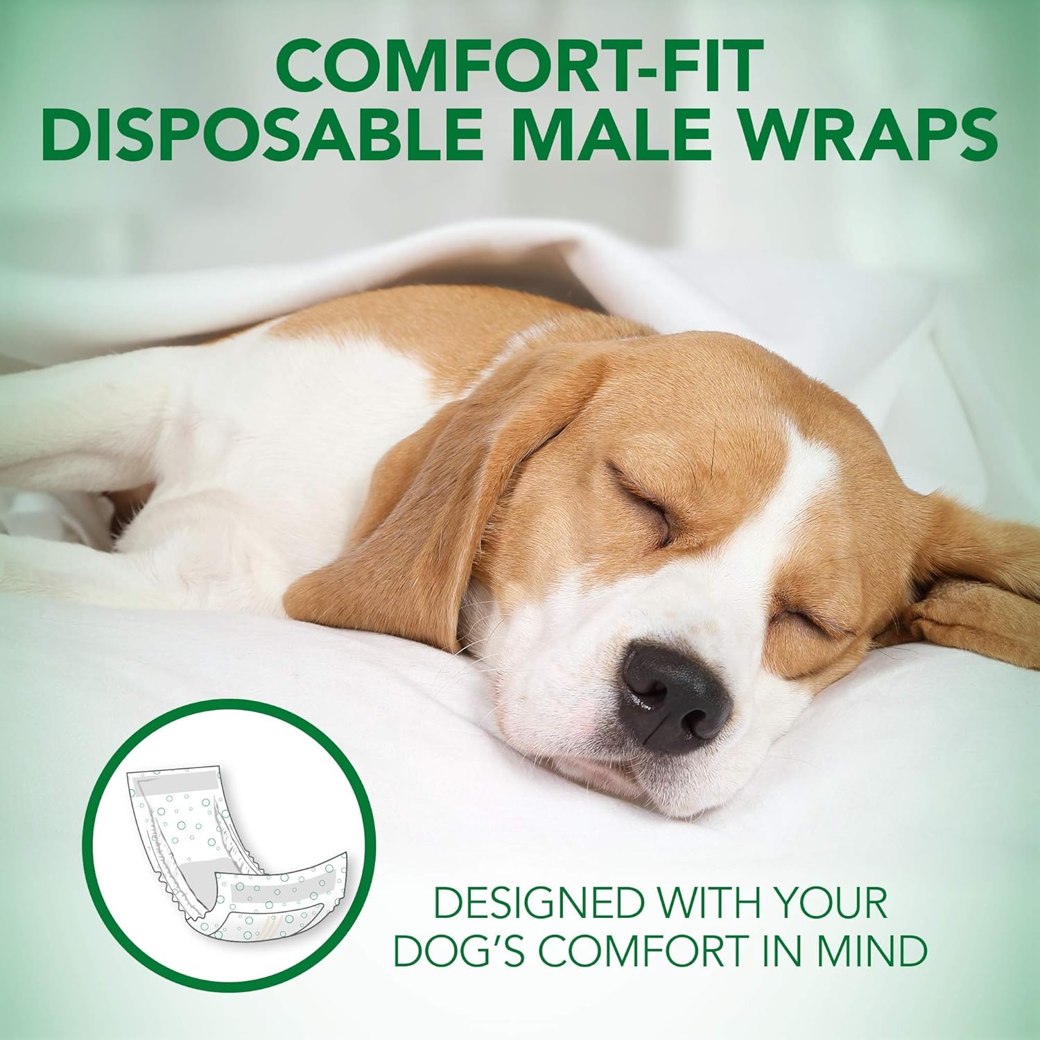 Vet’s Best Comfort Fit Disposable Male Dog Diapers Absorbent Male