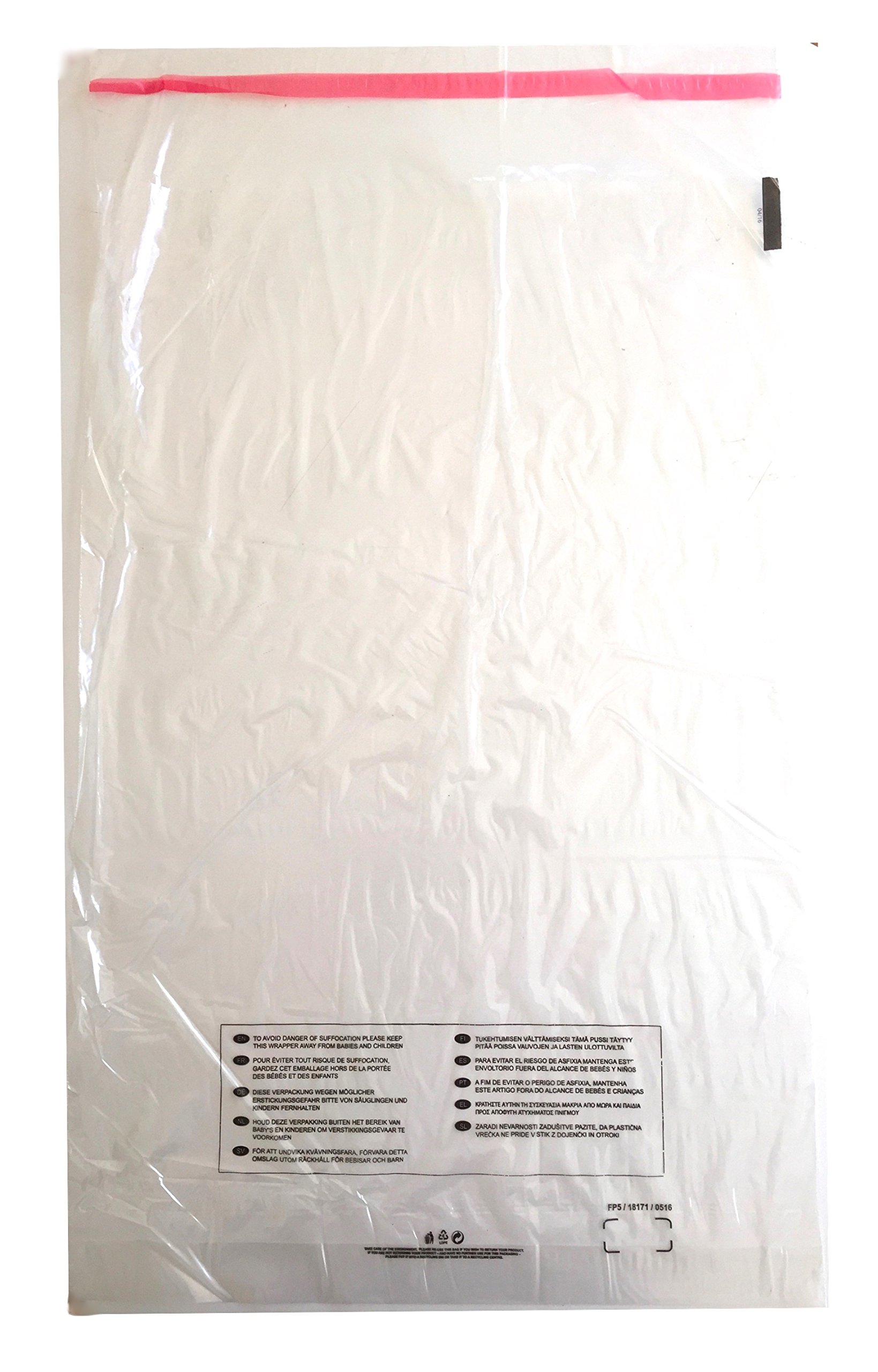 FBA Approved Self Seal Crystal Clear Quality Made in UK Poly Bags with Suffocation Warning in 10 Languages Great for FBA Stock Poly Packaging Bagging (15.75 x 25" - x500)
