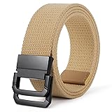 SANSTHS Canvas Belt with Double Ring Buckle, Fabric