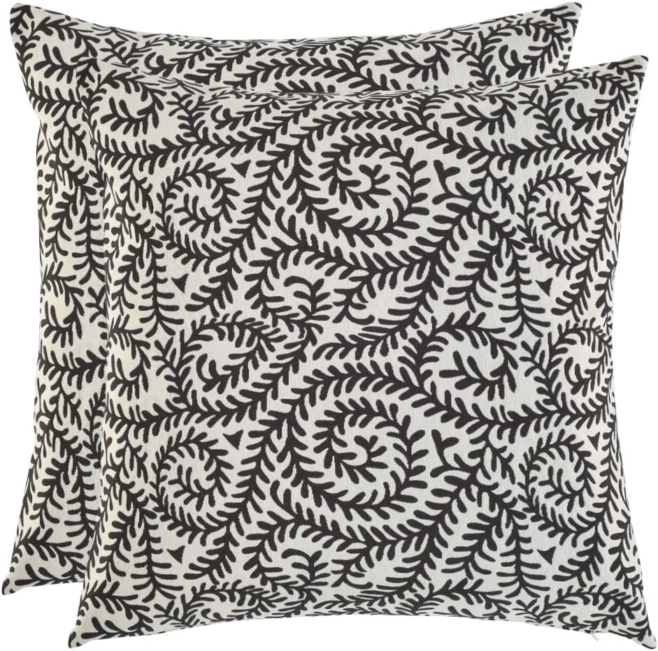 Artcest Set of 2, Decorative Cotton Blend Jacquard Bed Throw Pillow Case, Sofa Durable Paisley Pattern, Comfortable Couch Cushion Cover, 16"x16" (Taupe)