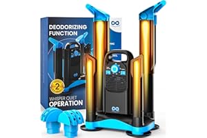 EVERLASTING COMFORT Upgraded Boot Dryer for Work Boots with Ozone Deodorizer - Fast Drying Compact Easy-to-Use Shoe Warmer Adjustable Tube Design - Fast Drying Shoes Dryers for Sneakers & Gloves, Ski Gears (2 Pair)