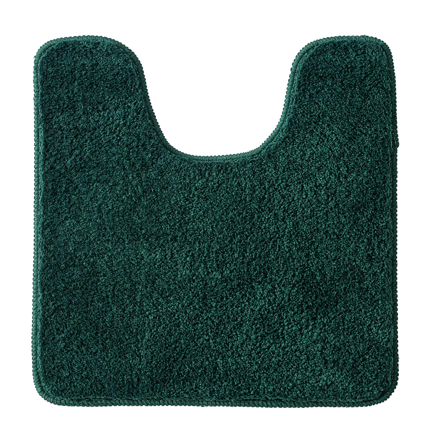 MIULEE Absorbent WC Toilet Rug Non Slip U Shape Bath Mat with High Hydroscopicity Rugs Super Soft Cozy and Shaggy Microfiber Rug Carpet for Bathroom 45x45 cm Deep Green — image 1