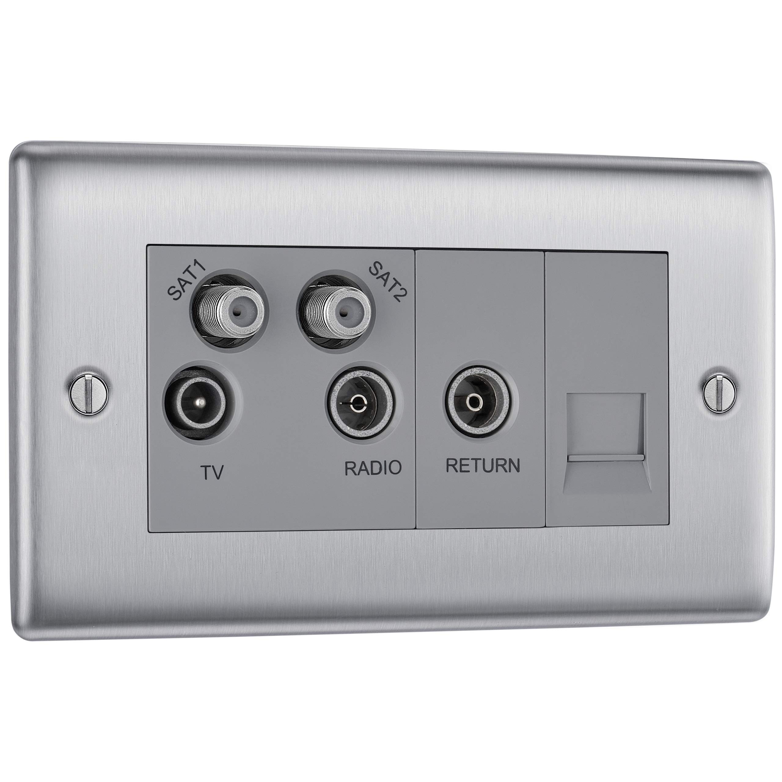 BG Electrical Quadplex TV/FM and Double Satellite Socket