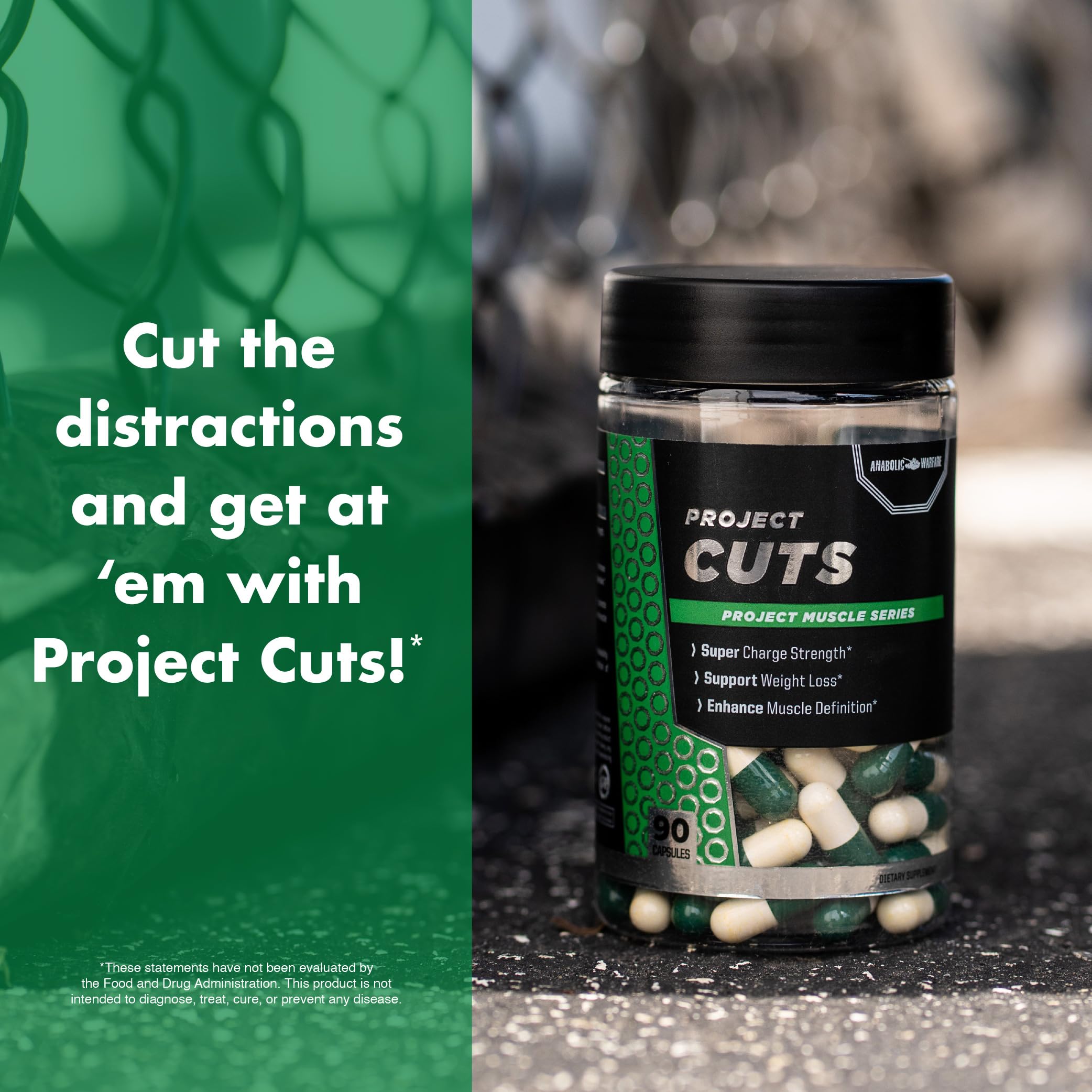 Anabolic Warfare Project Cuts, Body Recomposition, Muscle Definition, Stimulant-Free, Made with Botanicals* (90 Capsules)