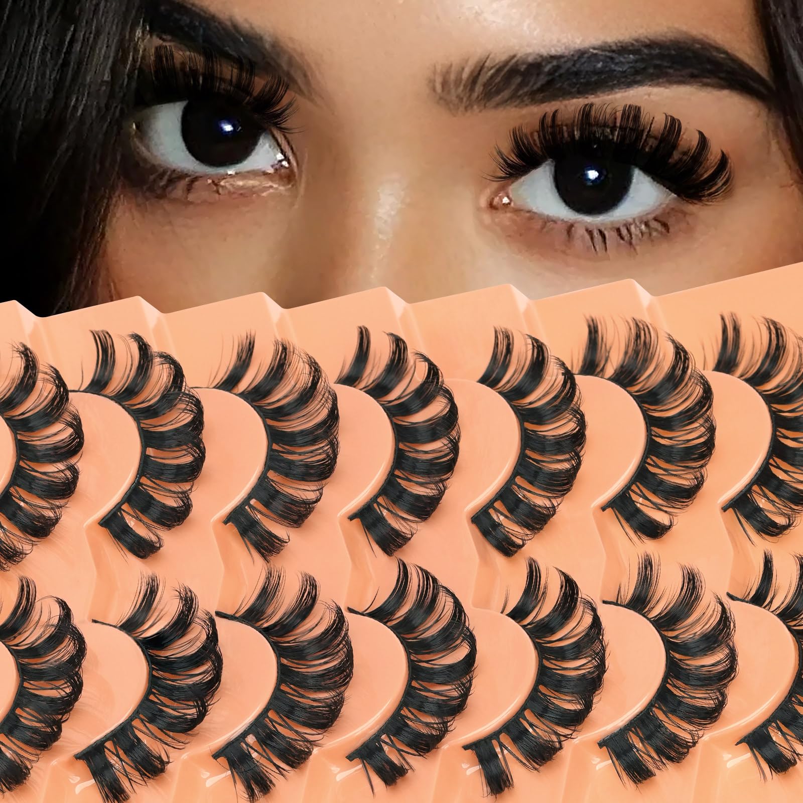 Mink Lashes Fluffy Wispy Eyelashes 18mm Long