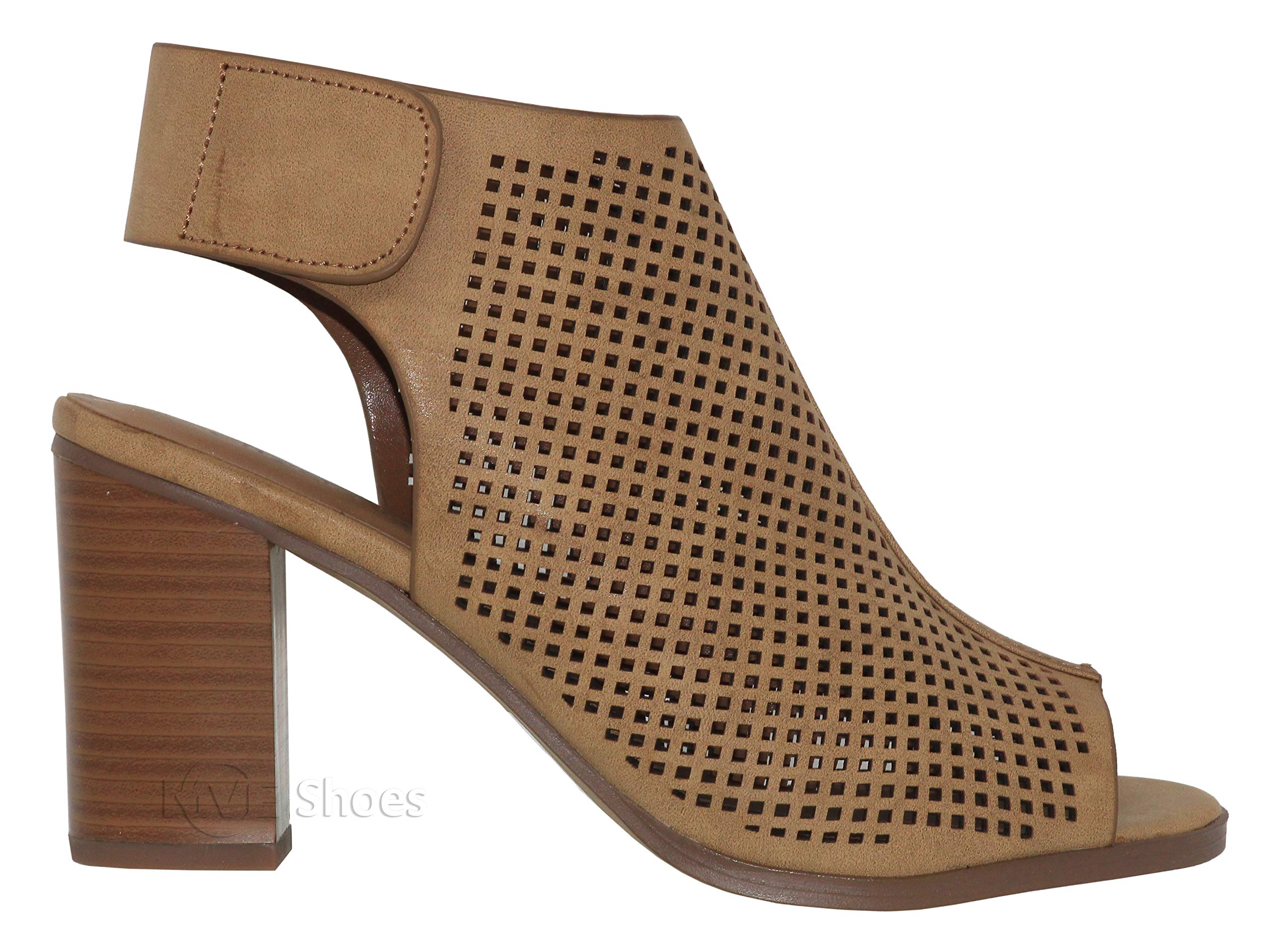 MVE Shoes Womens Stylish Comfortable Open Toe Cut Out Heeled Sandal - Image 3