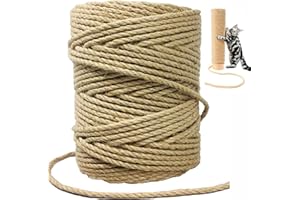 SONQUEEN Sisal Rope for Cat Scratcher,Rope for Cat Scratch Post 4mm 164F Jute Twine for Scratching Post Repairing, Recovering or DIY