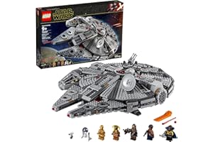 LEGO Star Wars Millennium Falcon 75257 Building Set - Starship Model with Finn, Chewbacca, Lando Calrissian, Boolio, C-3PO, R2-D2, and D-O Minifigures, The Rise of Skywalker Movie Collection