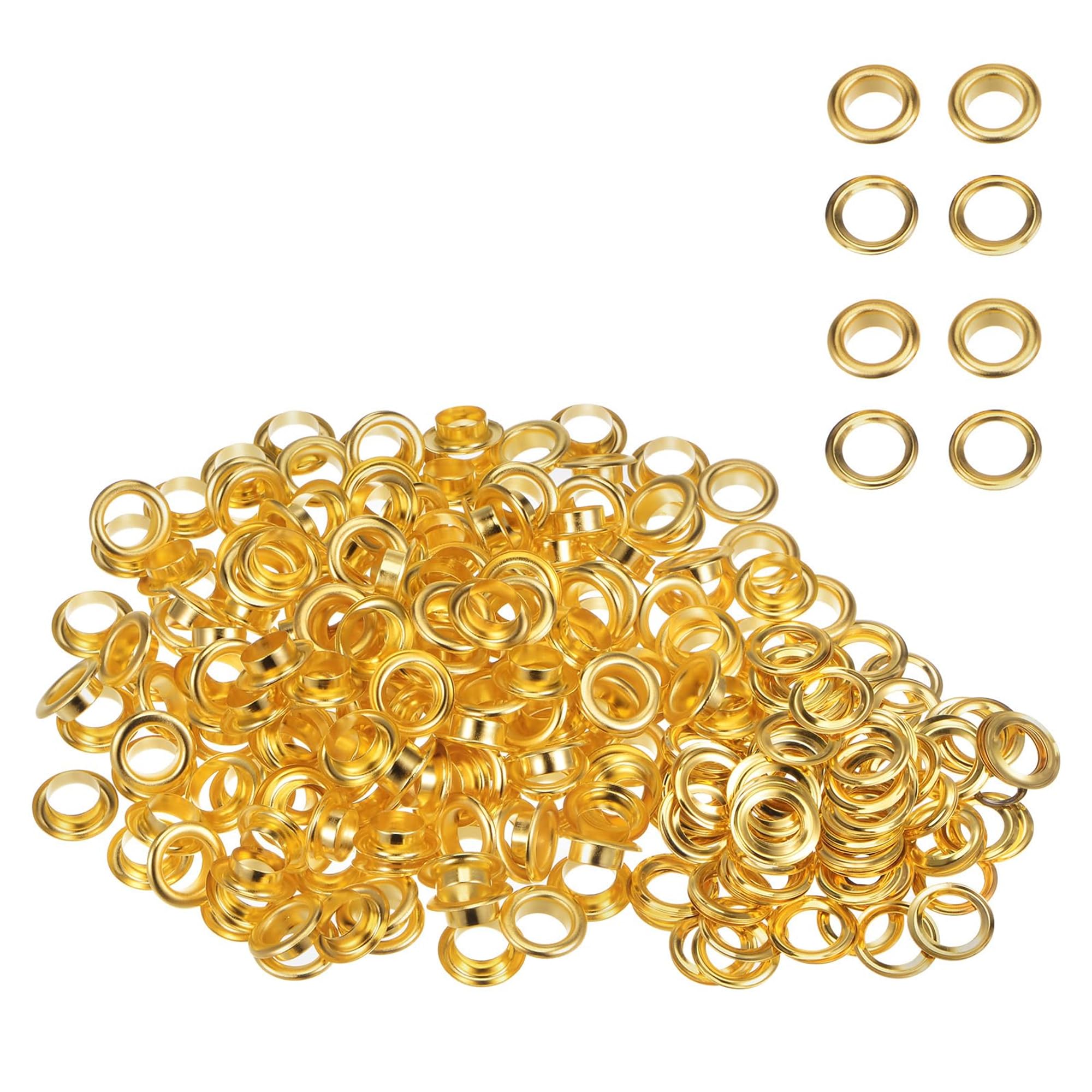 WedDecor 17mm Gold Brass Eyelets Grommets with Washers for Yoga Mat, Tarpaulin, Pool Covers, Leather Crafting, Vinyl Banners, DIY Projects and Rust Proof, 100pcs