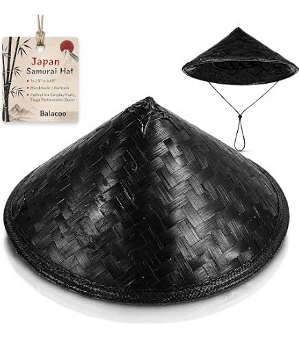 Amazon.com: Rice Hat Handmade Japan Samurai Hat Bamboo Knight