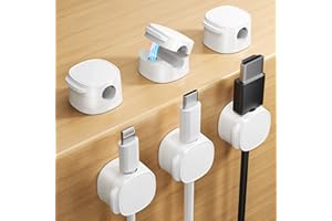 NODIRZ Magnetic Cord Organizer, Cable Clips[Cable Smooth Adjustable] Cord Holder for Nightstand, Cable Organizer, Cord Organizer for Desk,Home,Office, Car to Organize Phone USB Charger Cable (White)