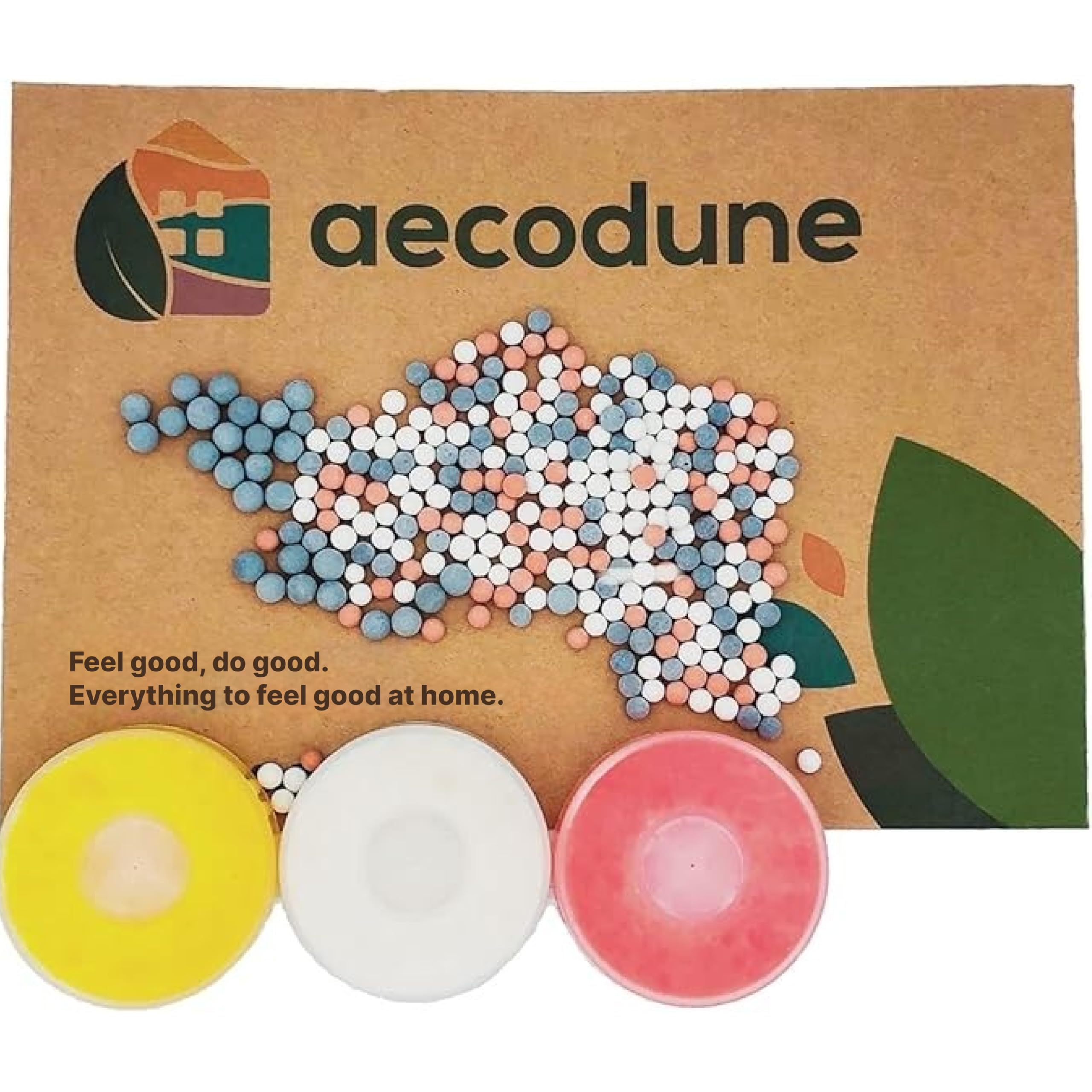 Aecodune Refill Anti-Limescale Shower Head - Vitamin C Shower Filter - Lemon, Rose, Jasmine Scents and Filtering Beads - Water Filter and Softener Kit