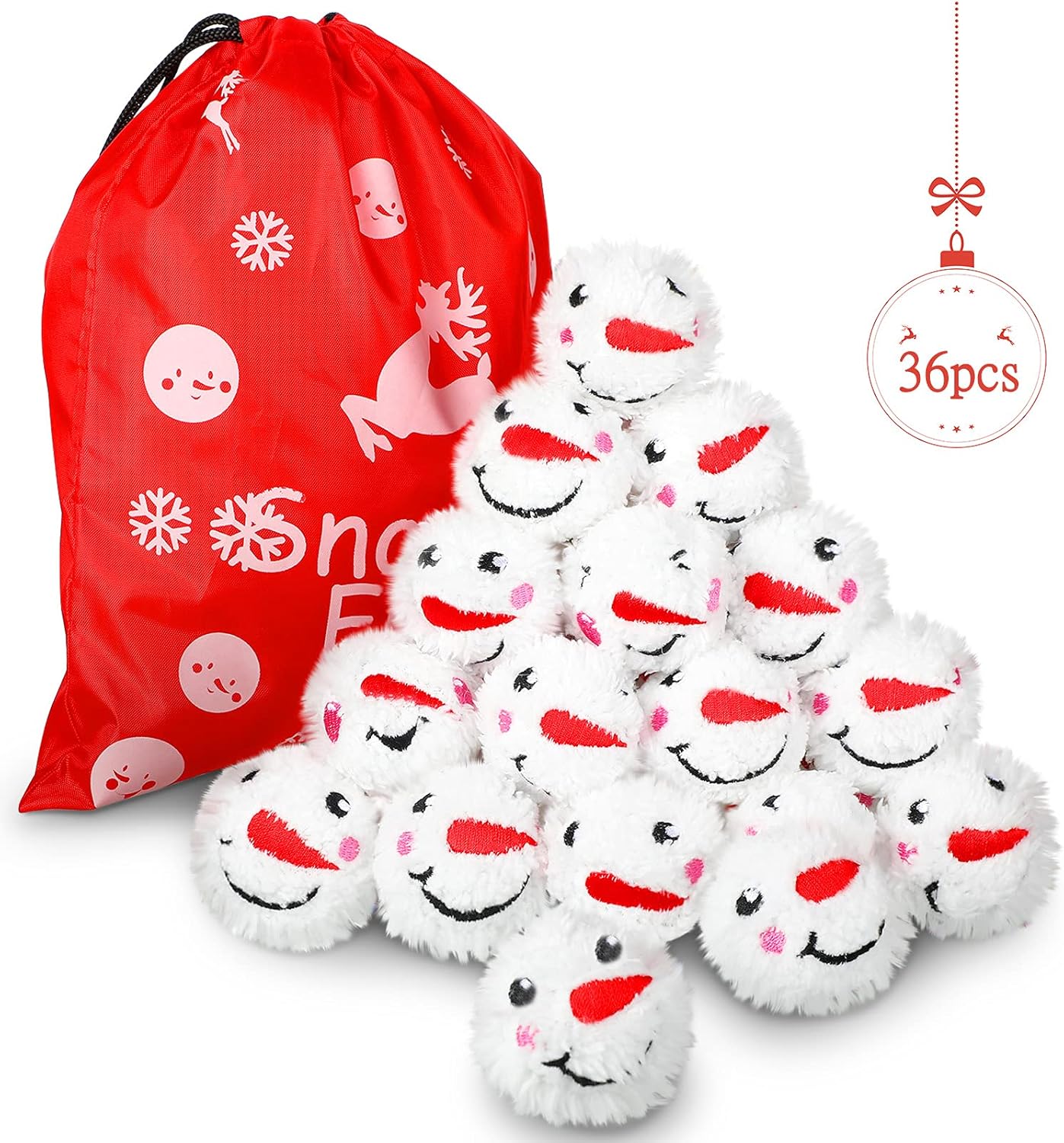Artificial Snow - Sumind 36 Pieces Snowmen Balls Snowball First Fight Snowflake Ball with Bag Snowball Fun Snowballs Funny Snowball Toy Plush Snowman Snowballs for Snowball Fight Christmas Party Decor (Snowman)