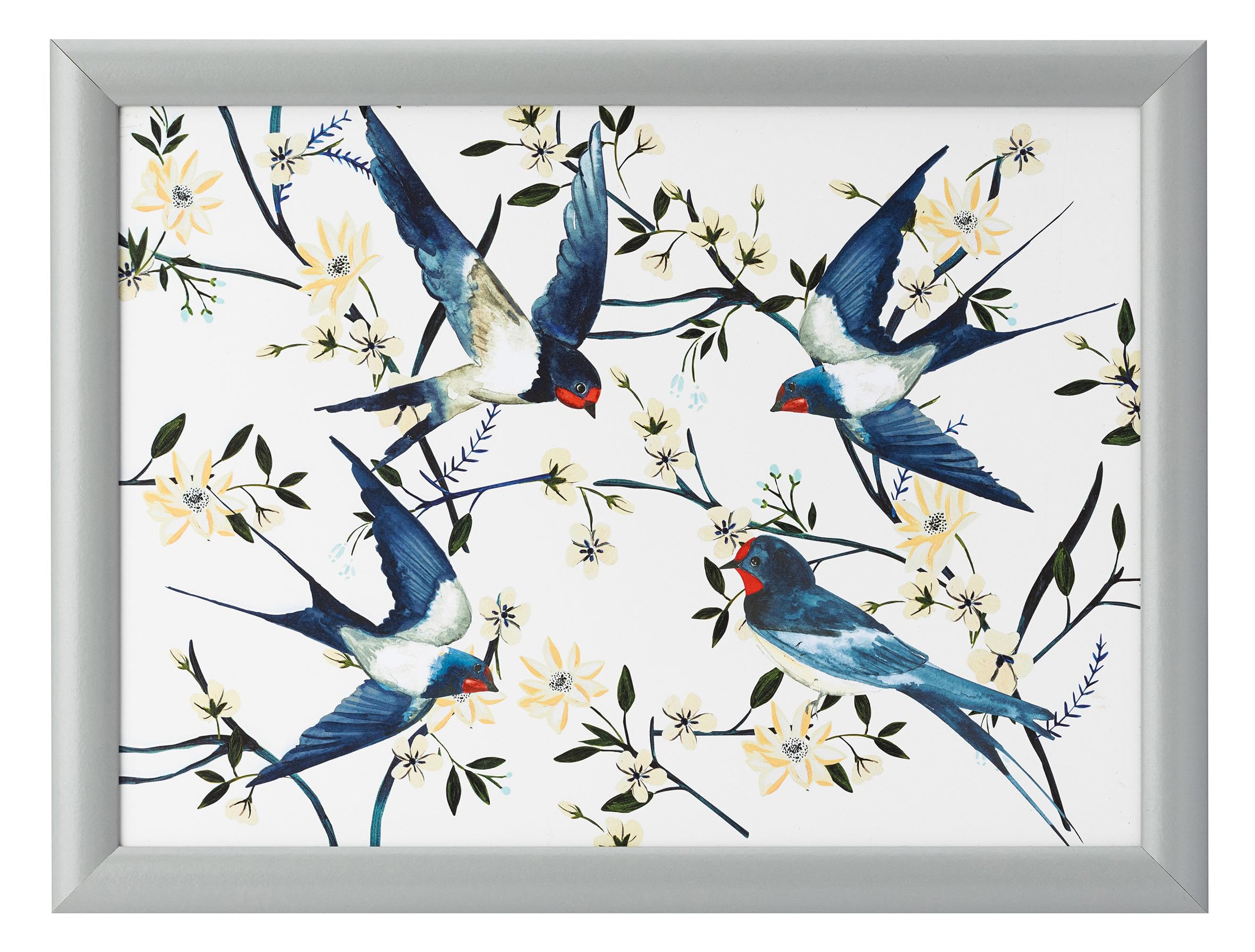 Large Artisan Design Flying Home Flying Birds Lap Tray, Serving Tray, Bean Bag Tray, Cushioned Tray, Padded Tray