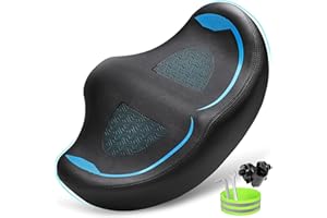 CDYWD Noseless Oversized Bike Seat for Men Women Comfort, Extra Wide Padded Bicycle Seat Cushion, Large Comfortable Bike Saddle for Peloton, Stationary Exercise Bike, Beach Cruiser, City Bike, Ebike