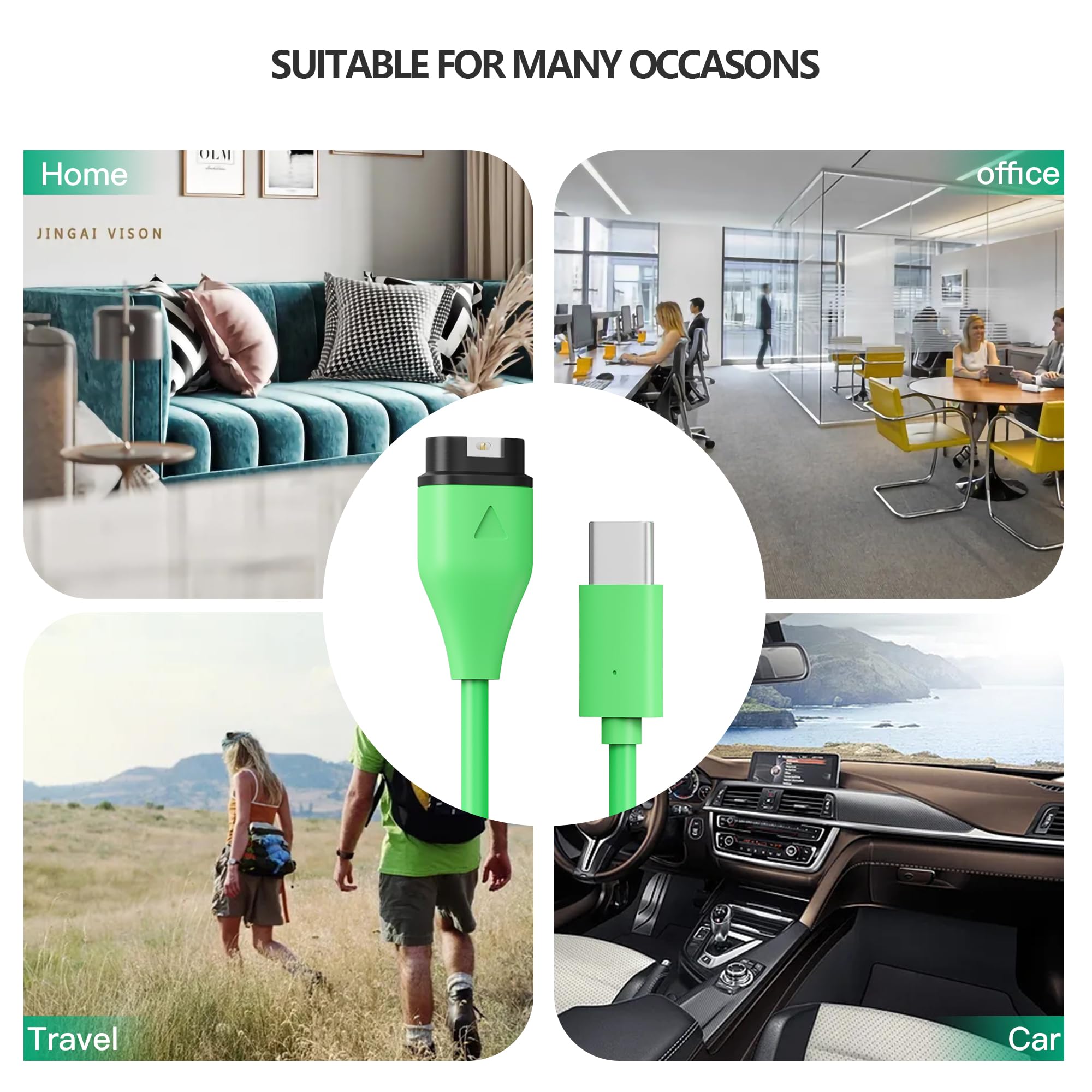 AWINNER Compatible with Garmin Watch Charger Cable (USB C - 2 Pack)