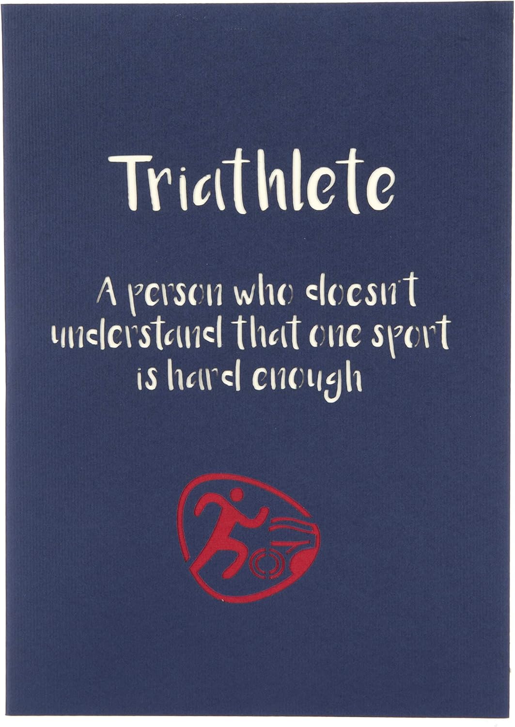 Ironman Triathlon Pop Up Card - Triathlon Gifts, Ironman Triathlon Gifts, Handmade Cards by Cardology, Neutral, 13 cm x 17.5 cm - Image 3