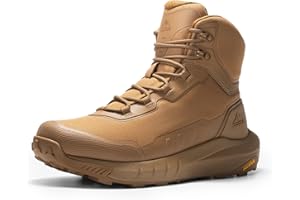 NORTIV 8 Men's Tactical Hiking Boots Lightweight Cushioned Combat Military Motorcycle Boot for Work All Day Side Zipper Arch 