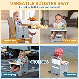 Orzbow Foldable Toddler Booster Seat Dining Chair Grey 6-36m 15kg view 6