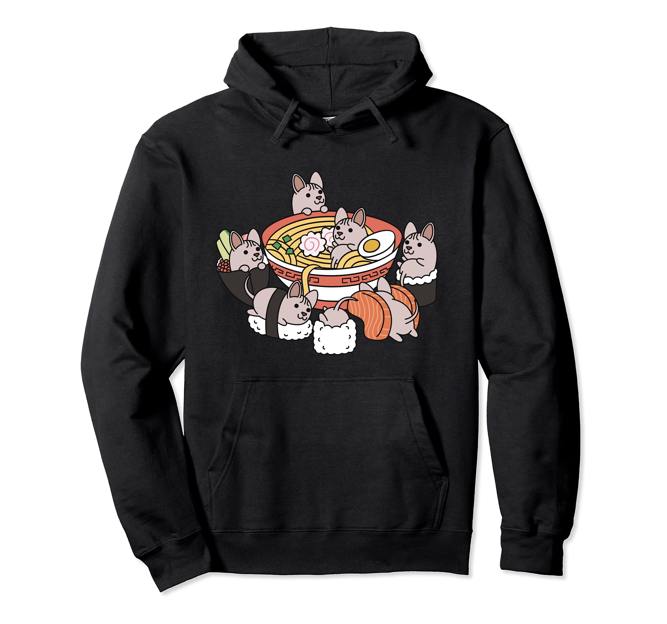 Ramen Sushi Sphynx Cat Pet Pullover Hoodie