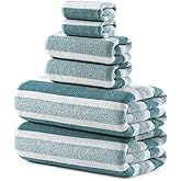REDKISS Ultra Soft Bath Towel Set 6-Piece 35"x70" | 100% Microfiber, Highly Absorbent | Quick Dry Towels for Bathroom, Spa, Gym | 2 Bath, 2 Hand, 2 Washcloths | Green