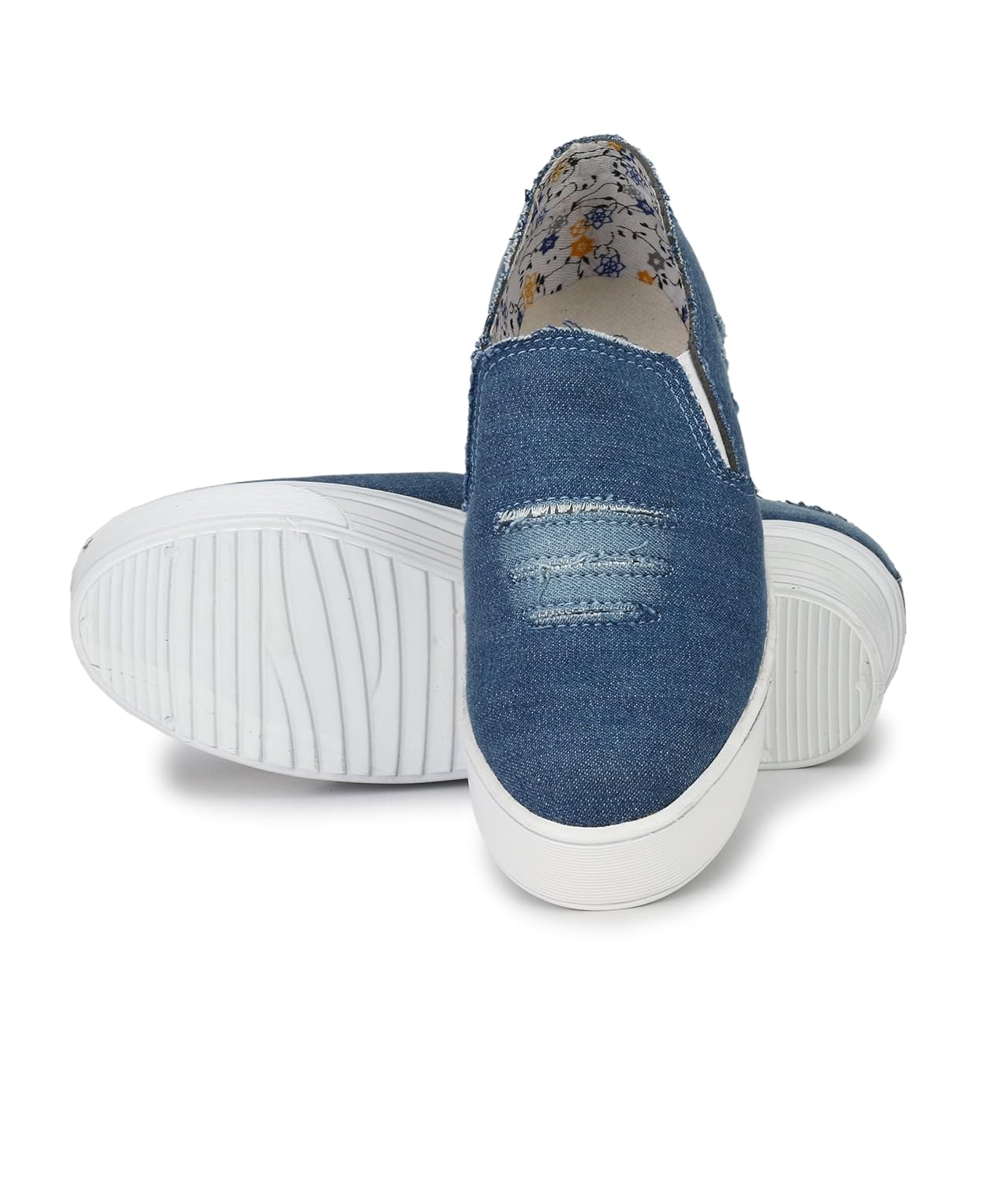 revoke blue denim high sole slipon casual shoes for womens/girls