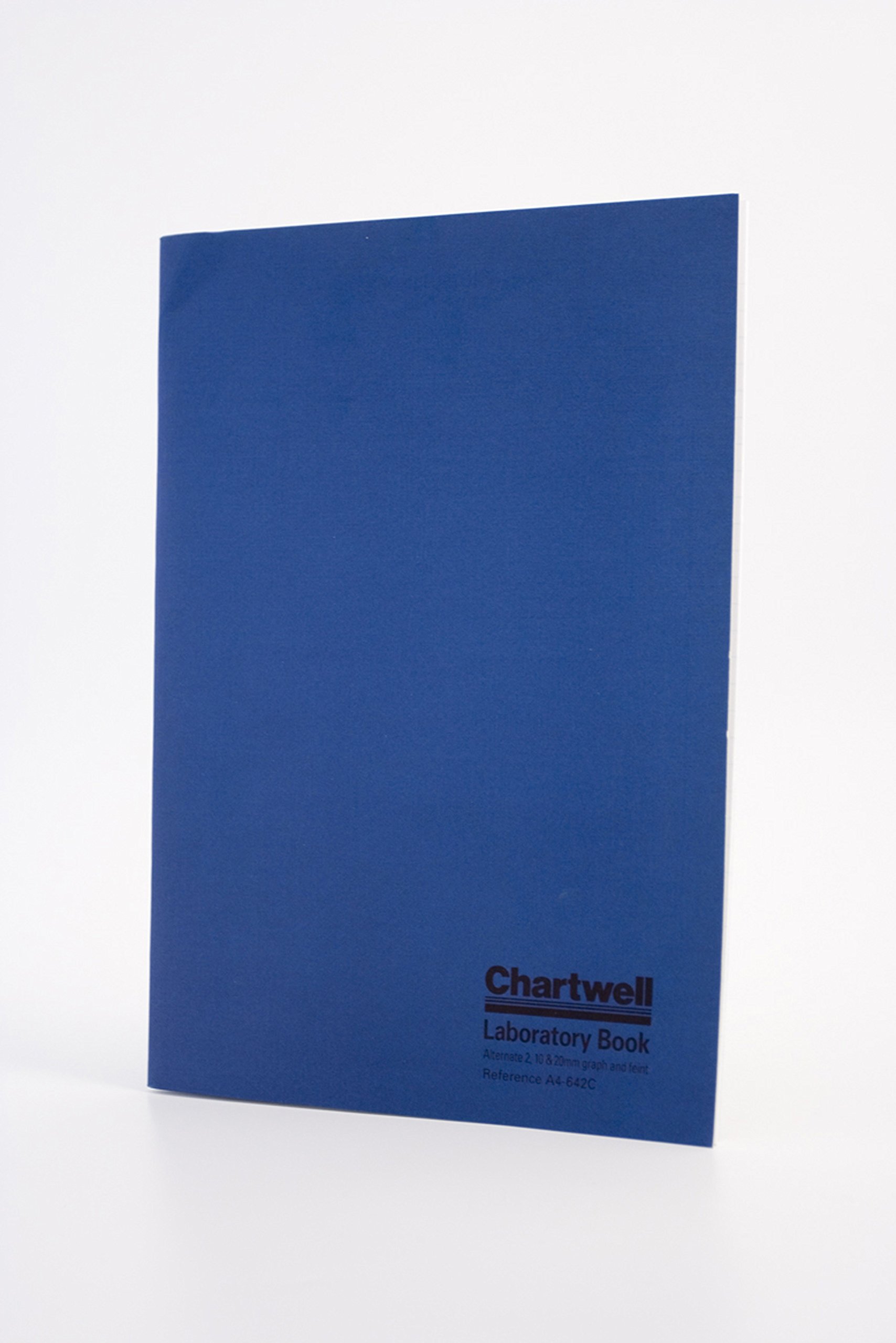 Exacompta - Ref A4-642CZ - Chartwell - Softcover Laboratory Technical Note Book, A4 297 x 210mm, 2mm/10mm/20mm Quadrille Grid Square Ruling, 80 pages 70gsm Paper - Blue