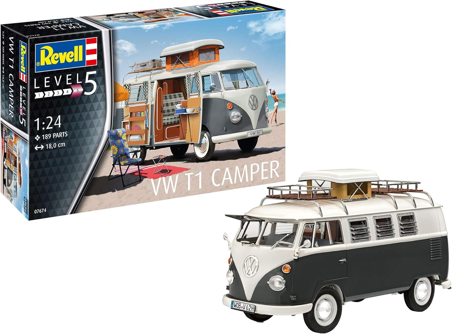 Amazon Com Revell Rv Vw T1 Camper Model Kit 1 24 Scale Unpainted Toys Games