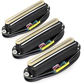 Musiclily Pro ST-DPHC Ceramic Humbucker Pickups Zebra Body Chrome Rail 3Pcs | Rail Blade Single Coil Sized, Set, 13.2K Super Distortion, for Strat Style Electric Guitar