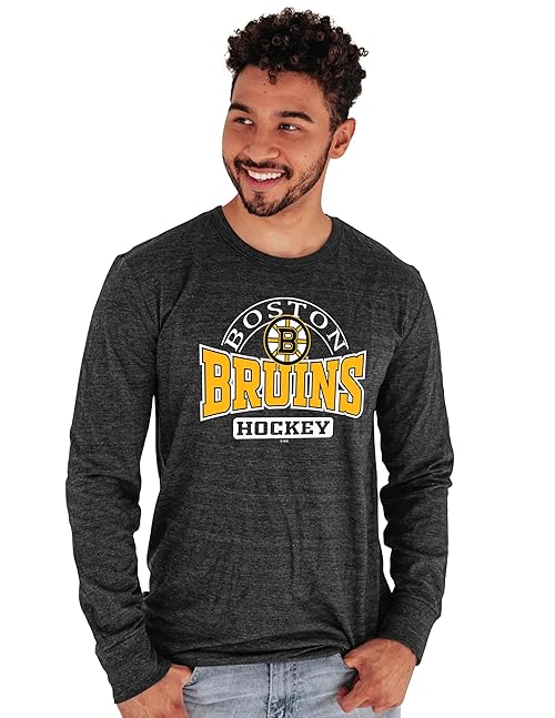 Blue 84 Men's Standard NHL Officially Licensed Tri-Blend Long Sleeve T-Shirt Beards, Team Color