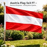 SHATCHI Austria Flag 5ft x 3ft Polyester with Brass Eyelets National Banner view 5