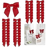 LiBongTa 36 PCs 4.5 Inch Red Bow Grosgrain Ribbon Bows for Gift Wrapping, Gift Bows for Presents, Red Bow Party Decorations, Twist Tie Bows for Baby Shower, Wedding, Easter, Birthday Party