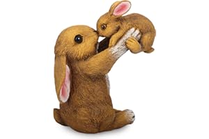 YANFLERENT Bunny Decor for Garden, Family Rabbit Figurine Statue for Table Decorations, Adorable Outdoor & Indoor Rabbits Decoration, Gifts for Mom and Women