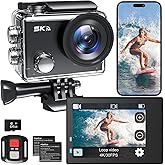 Hiicam Action Camera 5K30FPS 30MP 131FT Waterproof Camera Underwater with EIS, 170° Wide Angle, 5X Zoom, WiFi App, Remote & 6