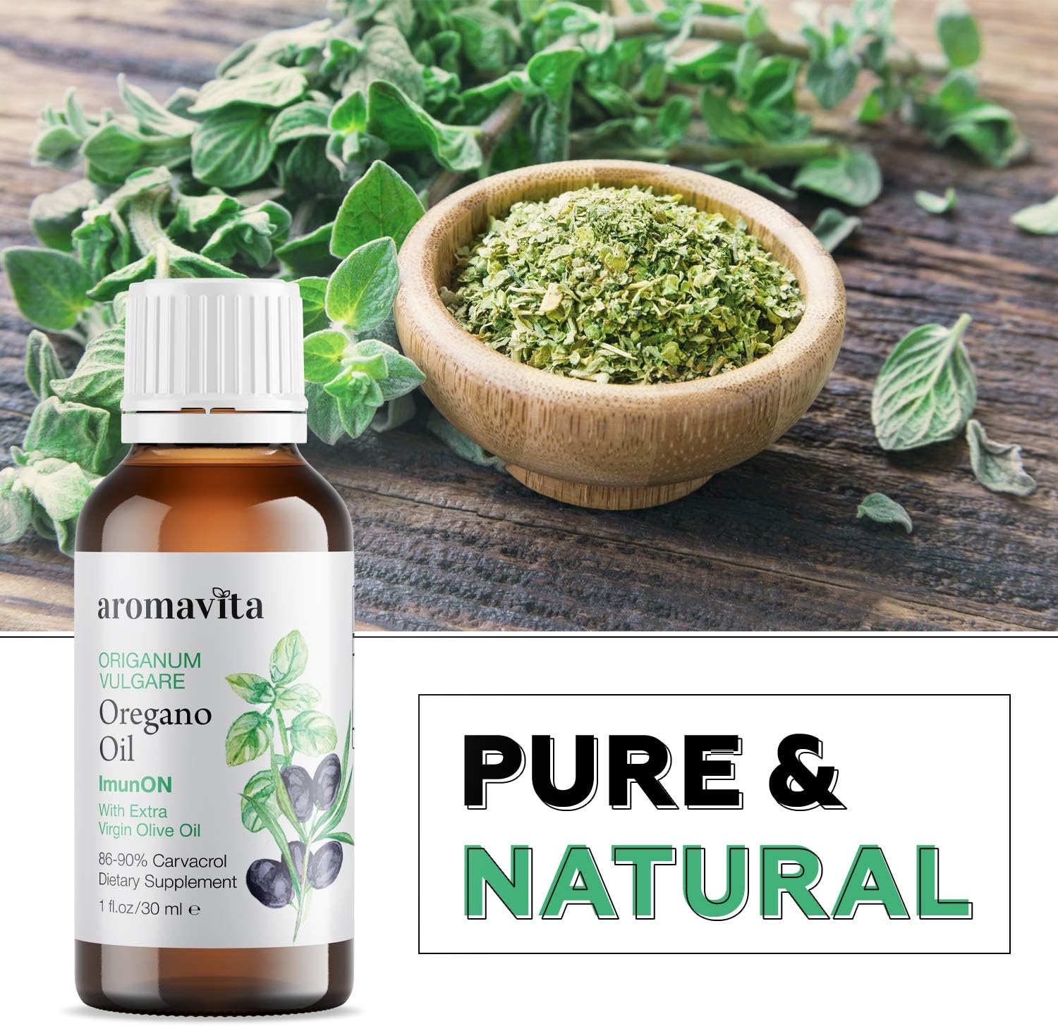 Aromavita ImunON Greek Oregano Oil, 86-90% Carvacrol, Extra Strength, Immune and Digestive Support, Plant-Based - Image 5